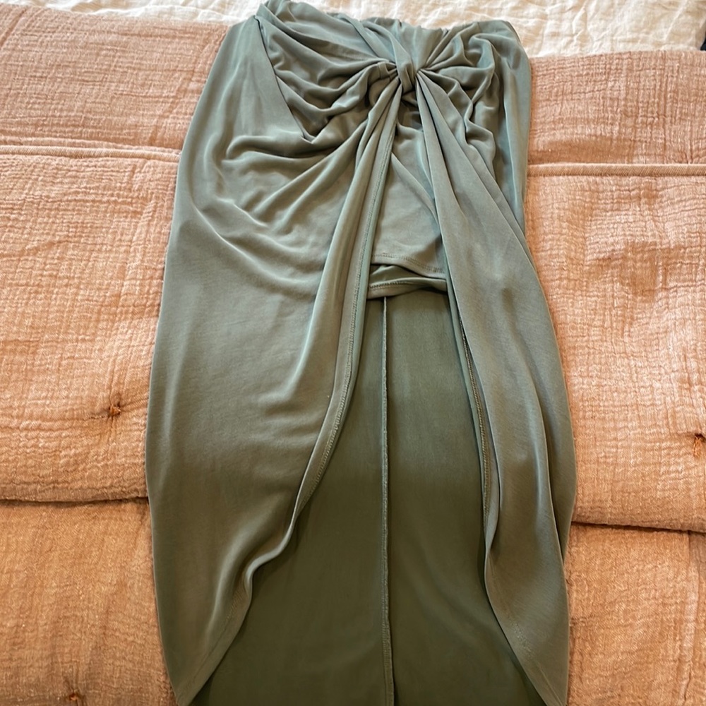 Army green skirt